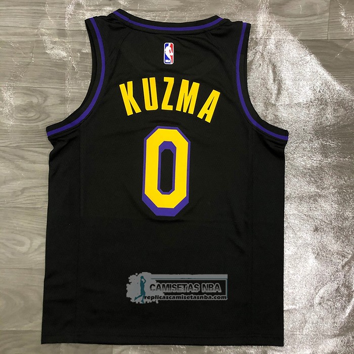 Camiseta Los Angeles Lakers Kyle Kuzma NO 0 Ciudad 2019-20 Negro